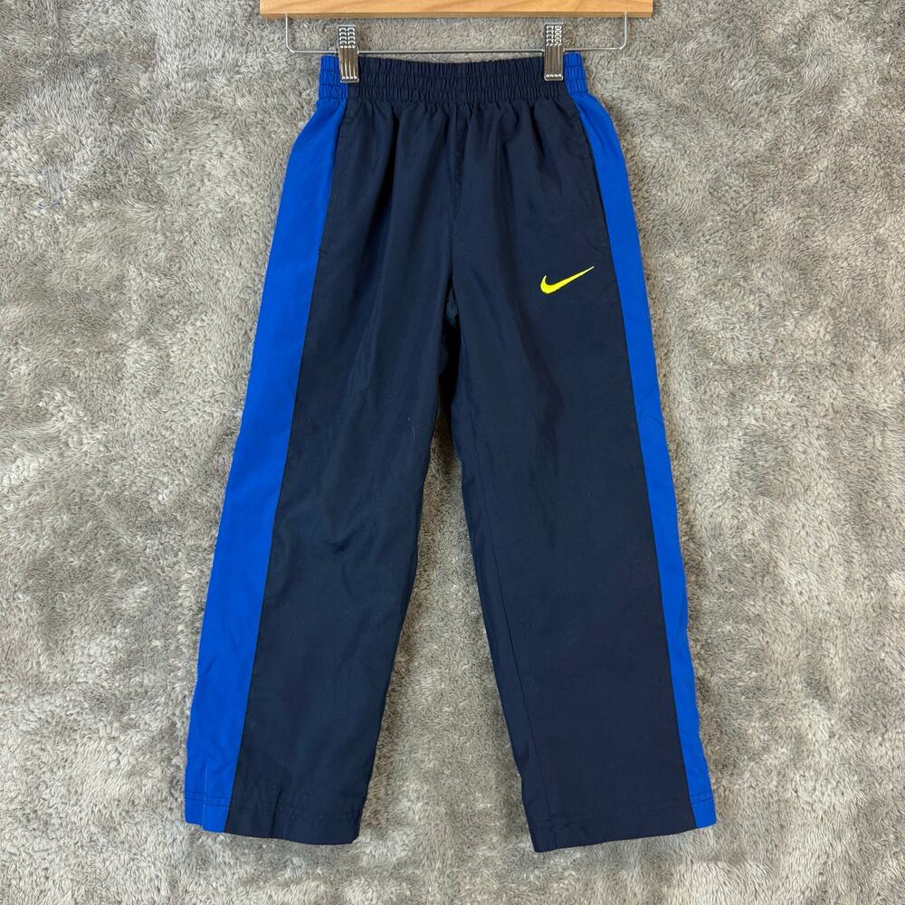 Nike Blue Colorblock Side Stripe Track Warmup Pants Mesh Lining Boys 6 Athletic